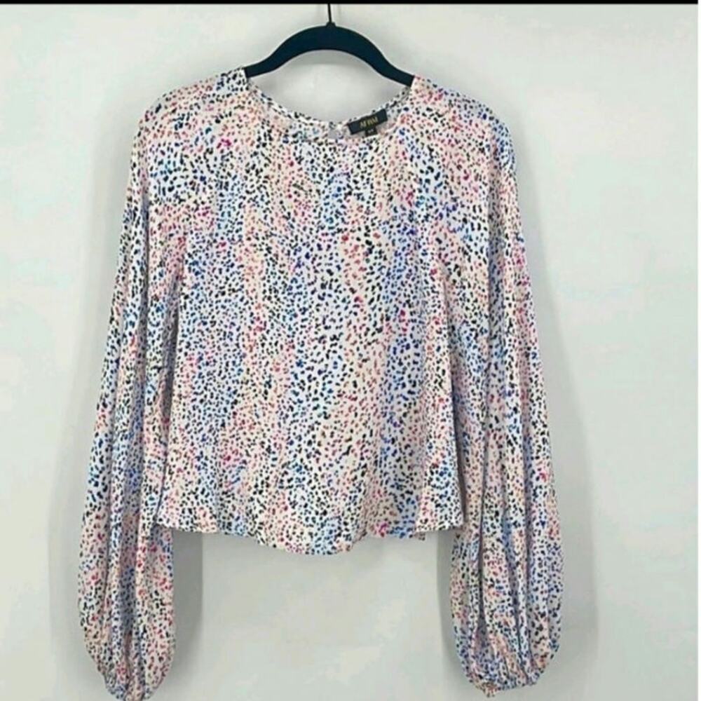 Urban Outfitters AFRM Animal Print small top cropped long sleeve‎